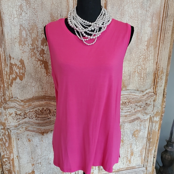 New Fuchsia Bright Pink Sleeveless Top XL - Picture 2 of 9